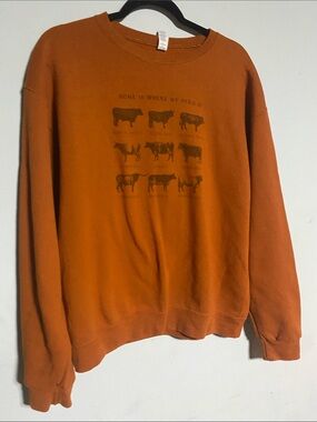 Women’s Crewneck Sweatshirt - Rust Orange